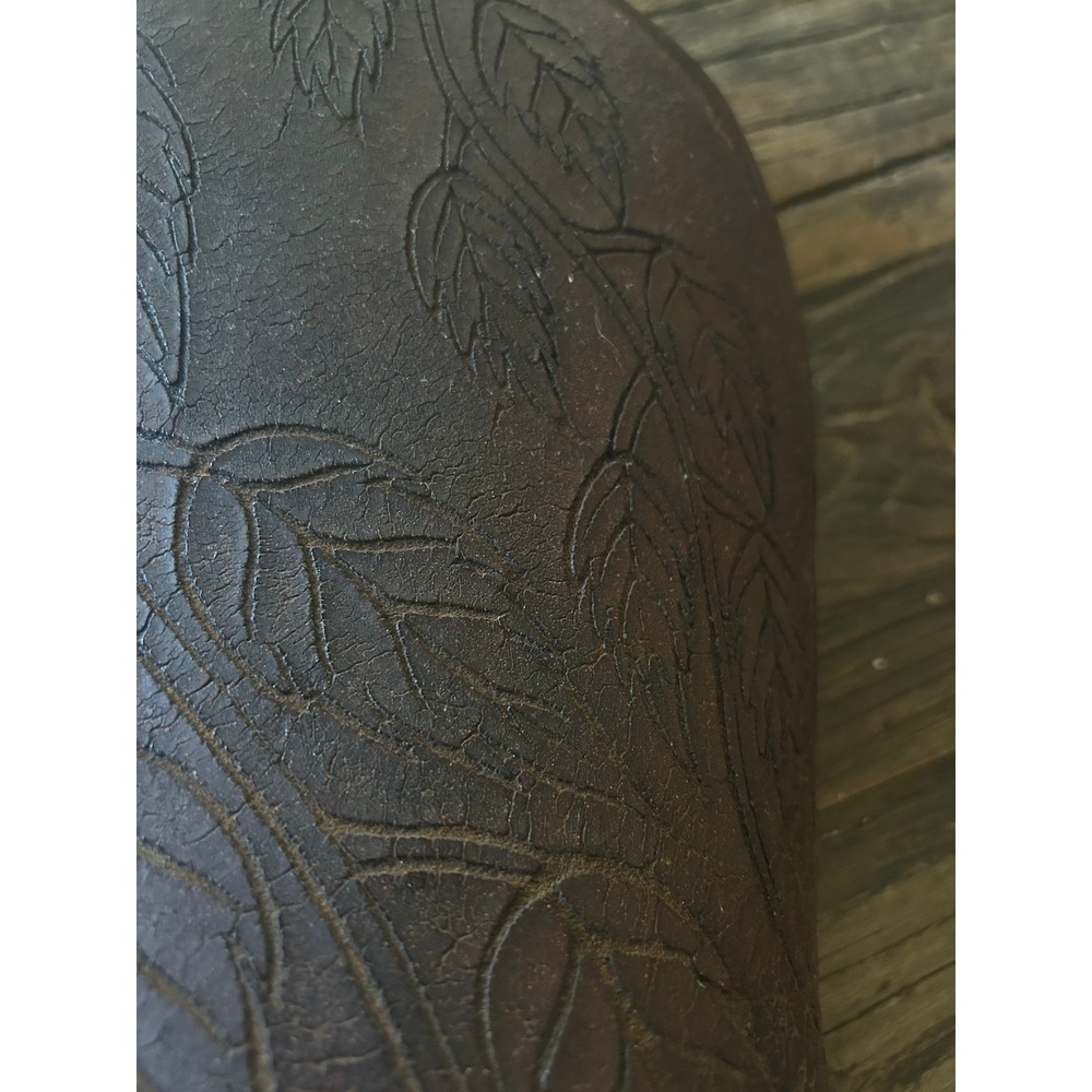 Vintage Handmade Tooled Leather Chopper Motorcycle Seat Custom Leaf Solo Saddle - Picture 3 of 8